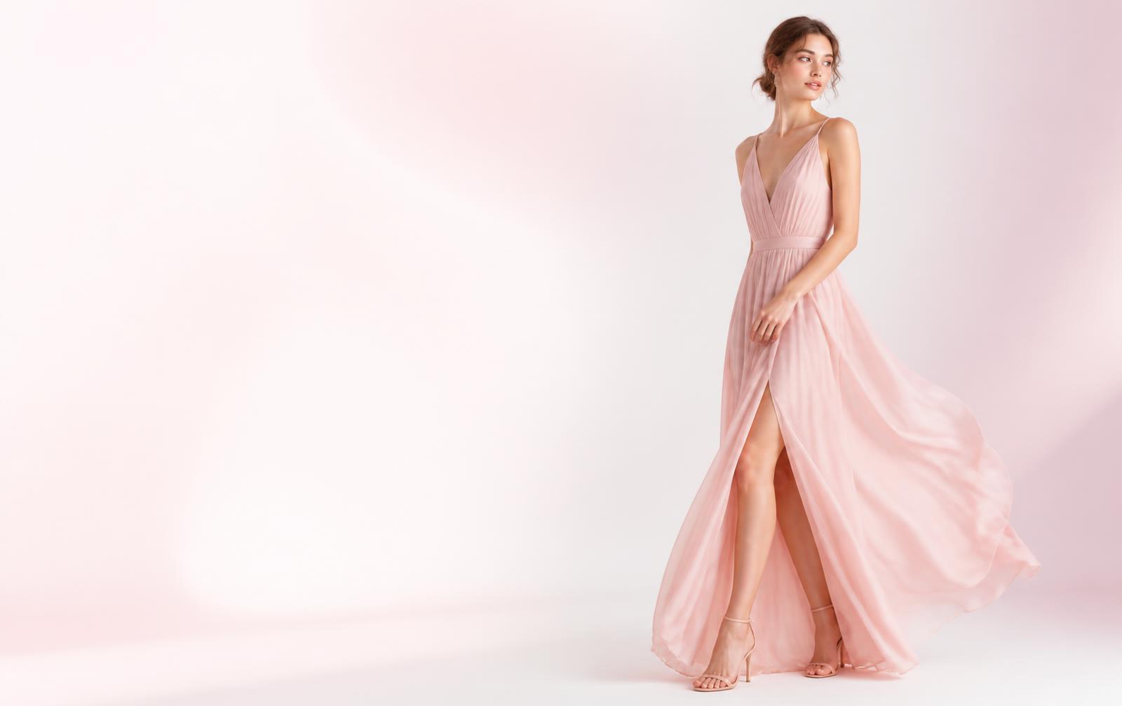 Modelo usando vestido rosa da nova coleção ON Fashion Store